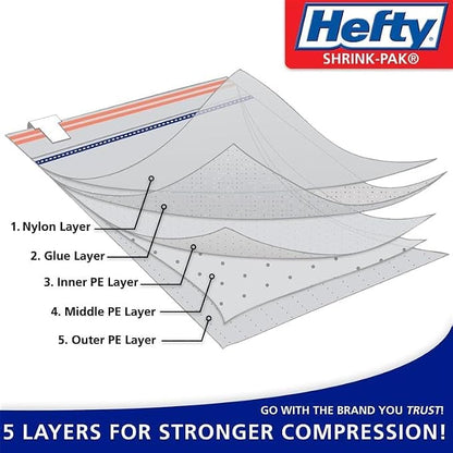Shrink-Pak Hefty Outdoor Cushion Storage Cube 2-Pack | Patio Cushion Storage Bag Set with Vacuum Valve, Heavy Duty Outdoor Cushion Storage Bags Set for Patio Furniture
