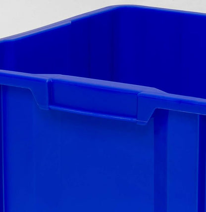 READYSPACE Commercial Industrial Heavy Duty Stackable Open-Front Recycling Bin Box Containers, 12 Gallon, 2 Pack, Blue