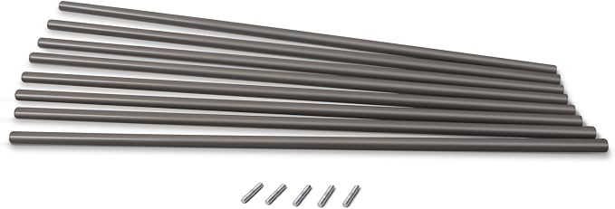 ANLEOLIFE 8-Pack 18 Inch Raised Garden Bed Support Rods, Heavy-Duty Stabilizer Bracing Kit with Connector Studs & Screws for Metal Garden Bed Reinforcement, Quartz Grey