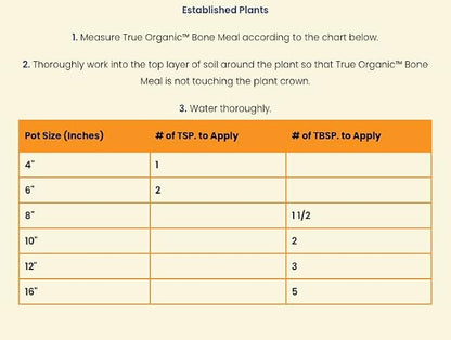 True Organic Bone Meal – Organic Fertilizer for Growth, Flowering, and Fruit Production – 3lb Bag Covers 61 Sq. Ft. (Pack of 6)