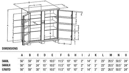 Greenlee - Cabinet (5660L), Storage (5660L), green, 56" x 60" x 24"