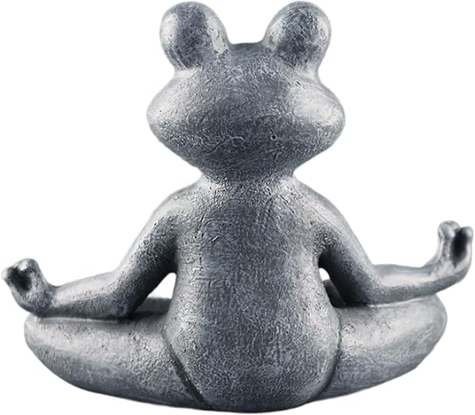 Meditating Frog Statue Buddha, Zen Frog, Zen Garden Frog Figurines for Home and Garden Decor, Frog Decorations Gift Ideas for Desk Office Bedroom Outdoor Yard Lawn (Frog)
