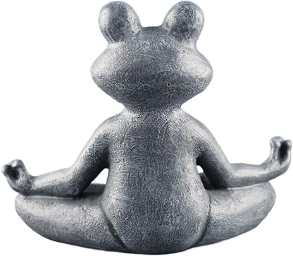 Meditating Frog Statue Buddha, Zen Frog, Zen Garden Frog Figurines for Home and Garden Decor, Frog Decorations Gift Ideas for Desk Office Bedroom Outdoor Yard Lawn (Frog)