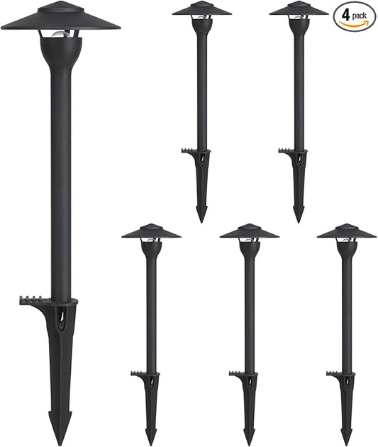 Low Voltage Pathway Lights LED Landscape Lights, 4.5W 12V AC/DC, 3000K Warm White, Cast-Aluminum, IP65 Waterproof, ETL Listed, for Yard, Walkway, Garden, 6 Pack