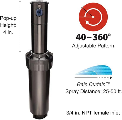 Rain Bird CP500012PK Professional Grade Rotor with Pro Nozzle Set, 40° to 360° Pattern, 25' to 50' Spray Distance, 12-Pack