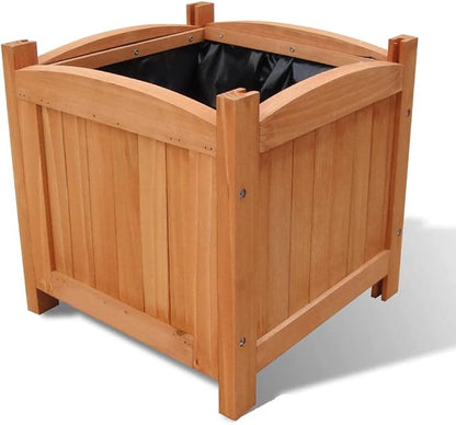 Set of 2 Wooden Raised Bed Planter Garden Boxes Outdoor, Outdoor Herb Garden Planter for Vegetables, Flowers, and Succulents, 11.8"x11.8"x11.8,-112