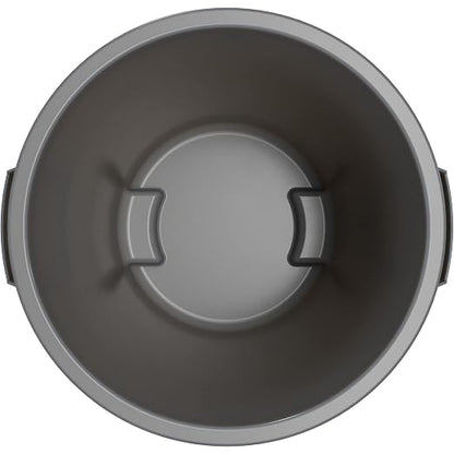 SPARTA Bronco Waste Container Trash Container, Round Trash Bin for Disposal, 10 Gallons, Gray