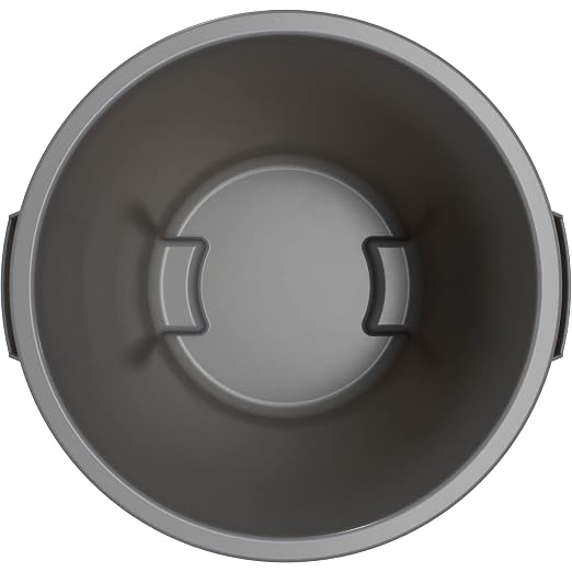 SPARTA Bronco Waste Container Trash Container, Round Trash Bin for Disposal, 10 Gallons, Gray, (Pack of 6)