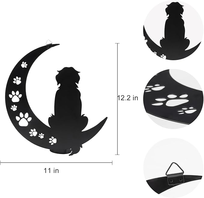 VZVXCC Dog Metal Wall Art Outdoor Decor- 12" Black Metal Wall Sculpture Statues Wall Art Hanging Decoration,Dog Lover Gift for Indoor Outdoor,Garden,Farmhouse,Balcony Patio and Bedroom
