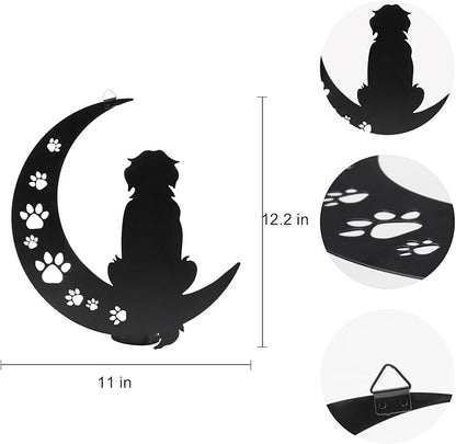 VZVXCC Dog Metal Wall Art Outdoor Decor- 12" Black Metal Wall Sculpture Statues Wall Art Hanging Decoration,Dog Lover Gift for Indoor Outdoor,Garden,Farmhouse,Balcony Patio and Bedroom