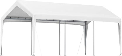 VEVOR Carport Replacement Canopy Cover, 10 x 20 ft, Ripstop Triple-Layer PE Fabric Garage Top Tarp Shelter Cover, UV Resistant Waterproof Car Cover Tent for Carports (Frame is not Included), White
