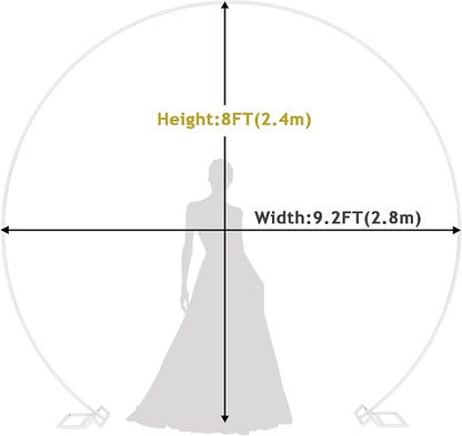 Wokceer 9.2FT Wedding Arch Round Backdrop Stand Wedding Arches for Ceremony Circle Balloon Arch Stand Frame Anniversary Birthday Party Valentine Celebration White
