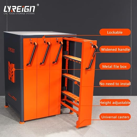 CAT/BT40 Large Capacity CNC Tool Storage Cabinet, CNC Tool Holder Vertical Drawer Cabinet for Warehouse Workshop Factory Garage Machining Centers