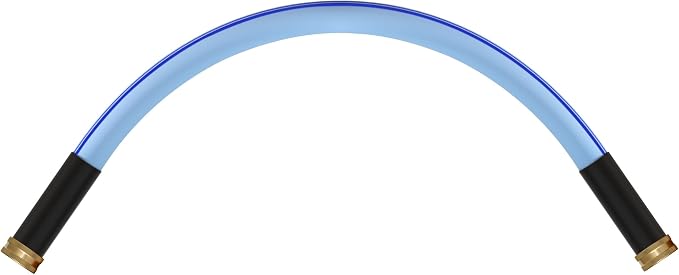 Atlantic 2 ft Female to Female Garden Hose, Blue 5/8" Leader Water Hose | Perfect for Hose Reels & Dehumidifiers – with Solid Brass Connectors