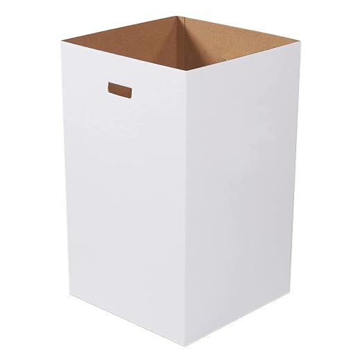 Box USA 40 Gallon 18" L x 18" W x 30" H 10-Pack Cardboard Trash Cans and Recycling Bins, Reusable or Disposable Pop Up Garbage Boxes for Parties, Outdoor Events, Heavy Duty, Plain