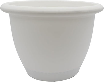 The HC Companies Sevilla Flower Planters - Outdoor & Indoor Planter - Round Self Watering Plant Pots for Herbs & More (9”, White, Pack of 1)