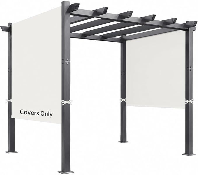 Universal Waterproof Pergola Canopy Shade Cover Replacement - 17'x6.8' Outdoor Sun Shades Canopy Top for Patio Gazebo Deck Balcony Porch, Cover Only Cover (White)