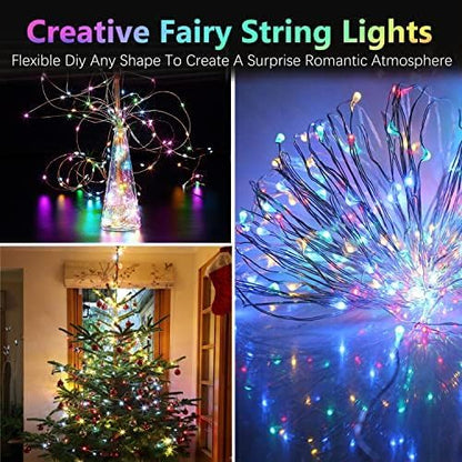 4 Pack 60 LED Fairy Lights Battery Operated with Timer, 20FT Waterproof String Lights Indoor Outdoor, Cuttable Battery Light for Home Bedroom Wedding DIY Centerpiece Christmas Decorations (Multicolor)