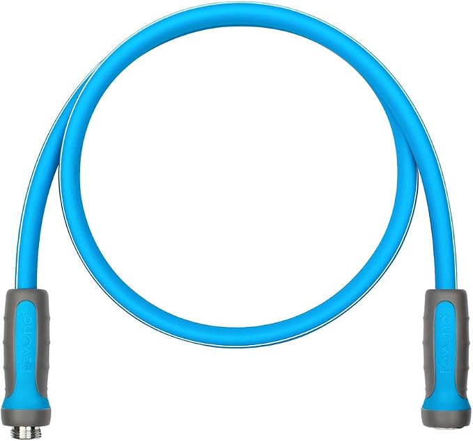 FEVONE Heavy Duty Garden Hose 3 ft, Leader Hose For Hose Reel | All-Weather Flexible, Leak-Free, Lightweight, 5/8 ID, 600 PSI, 3/4 GHT Aluminum Fittings with Swivel Handles
