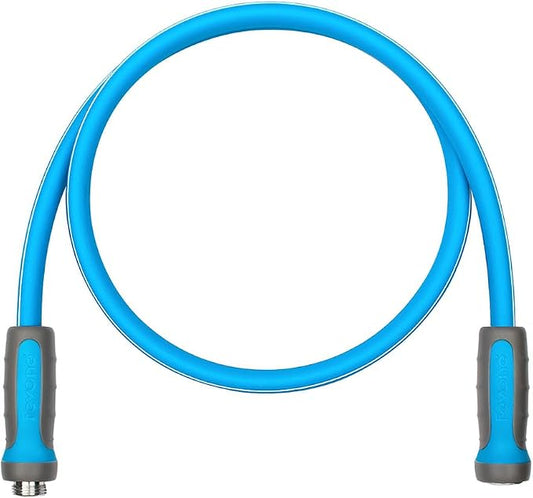 FEVONE Heavy Duty Garden Hose 3 ft, Leader Hose For Hose Reel | All-Weather Flexible, Leak-Free, Lightweight, 5/8 ID, 600 PSI, 3/4 GHT Aluminum Fittings with Swivel Handles