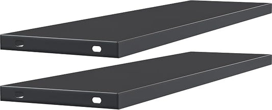 YITAHOME Metal Storage Shed Shelves for 59 cuft Vertical Outdoor Storage Shed，2PCS Space-Saving Waterproof Shelf with 8 Screws for Outdoor Storage Sheds, 51 inx13.8 in, Easy Assembly, 22 lbs, Black