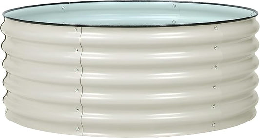 Aoodor 17" Tall 42" Metal Raised Garden Bed, Outdoor Planter Box and Raised Garden Kit for Vegetables, Flowers, Tomatoes Carrots and Herbs, Beige