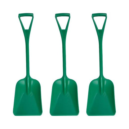SPARTA Polypropylene Sanitary Shovel, One-Piece Molded Food and Ice Scoop for Commercial Kitchen and Bulk Ingredient Transfer, 10" x 13.75" Scoop, Green (Pack of 3)