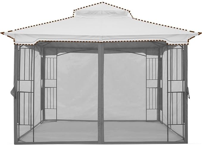 MASTERCANOPY Patio Gazebo Mosquito Netting Screen Walls (10x12, Grey)