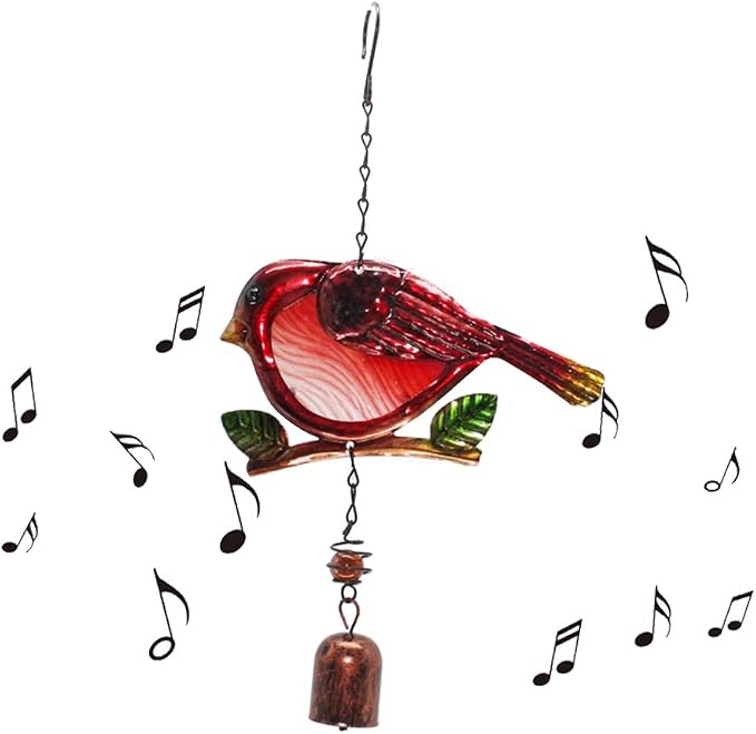 Bird Garden Wind Chime,Garden Chimes for Outside and Indoor,Creative Design Portable Metal Glass Wind Chime Suitable for Home Garden Decoration (A2)