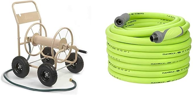 Liberty Garden 300-ft Hose Reel Cart + Flexzilla 100-ft Garden Hose