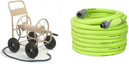Liberty Garden 300-ft Hose Reel Cart + Flexzilla 100-ft Garden Hose