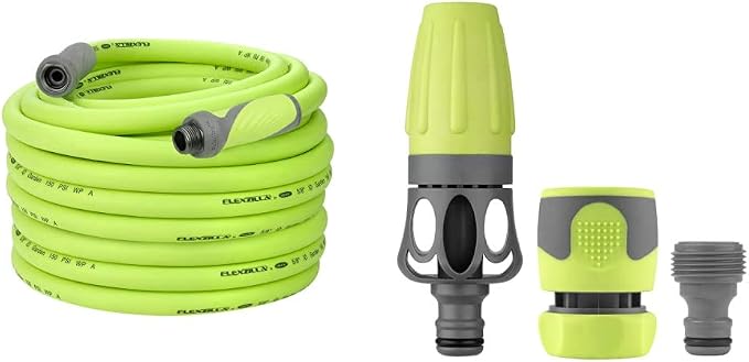 Flexzilla Garden Hose with SwivelGrip (100 ft.) and Nozzle Kit