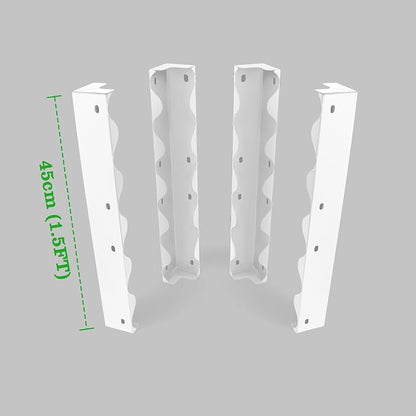 ANLEOLIFE 4-Pack Raised Garden Bed Corner Brackets, 1.5ft Tall Heavy-Duty Galvanized Steel Reinforcement Plates for Strengthening Metal Garden Beds, Antique White