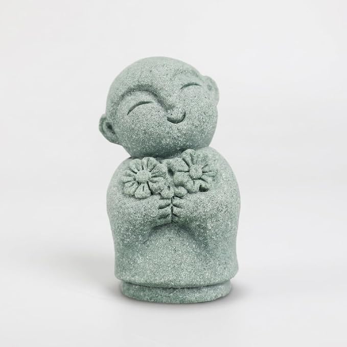 Jizo Statue Small Buddha Figurine for Garden Aquarium Decor | Jizo statue small buddha figurine for garden aquarium bonsai desk zen decor blended sandstone mini buddha sculpture