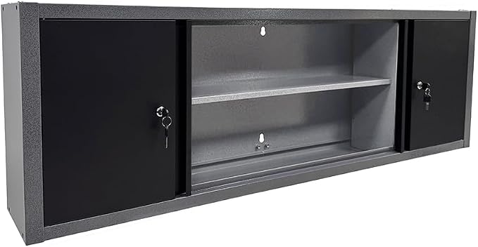 JZD Steel Wall Cabinet, 59 Inches Industrial Utility Hanging Garage Storage Tool Organization with Removable Shelf