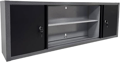 JZD Steel Wall Cabinet, 59 Inches Industrial Utility Hanging Garage Storage Tool Organization with Removable Shelf