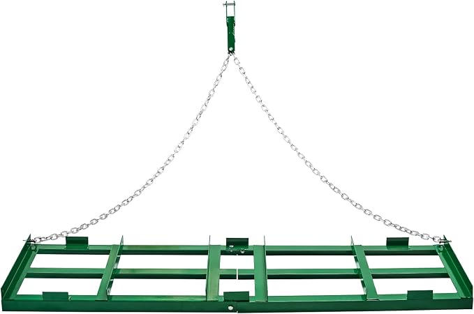 VEVOR Drag Harrow, 6 ft Heavy Duty Tow Behind Drag Harrow with Adjustable Bars & 72 in Chain, Driveway Grader Landscape Rake for ATV, UTV, Tractor, Mower Tow Behind Yard Lawn Leveling Tool
