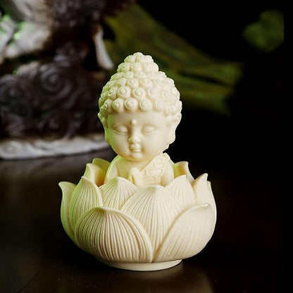 2Pcs/1Set Serene Buddha Statues in Lotus Pose Statue Ornament Ideal for Home Office and Car Decor