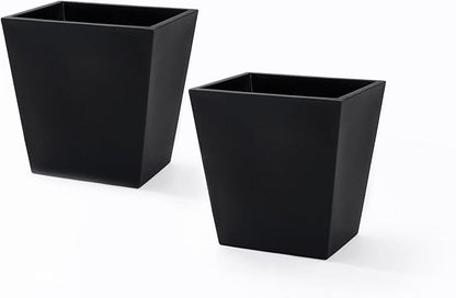 Step2 Tremont 20x24 Planter 2-Pack, Large Resin Planters for Outdoor Plants, Self-Watering, Black