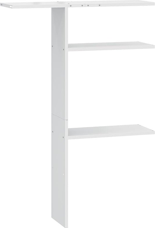 YITAHOME 60cuft Vertical Storage Shed Shelf, Weatherproof Metal Shelf for 60 cu ft Tool Cabinet, Ideal for Outdoor Use, Easy Assembly,45.6" L X 13.2" W X 69" H, White