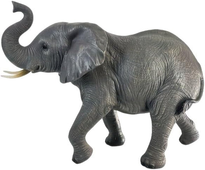 28" Large Elephant Garden Statue with Raised Trunk, Lifelike All-Weather Waterproof Resin Sculpture, Outdoor Yard Patio Lawn Decor, Lucky Feng Shui Ornament, Housewarming Gift