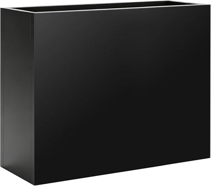 Tall Metal Planter 38" L x 12" W x 30" H, Heavy-Duty Large Rectangular Planter with Drainage Holes & Removable Shelf, Long Steel Plant Box for Outdoor Porch, Garden, Patio, Yard