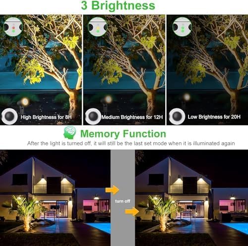 Cly 4-in-1 Solar Spot Lights Outdoor 2700K Solar Powered Landscape Lighting | Warm White Low Voltage IP66 Waterproof 14M Cable Auto On/Off for Outside Garden Yard Landscape Pathway