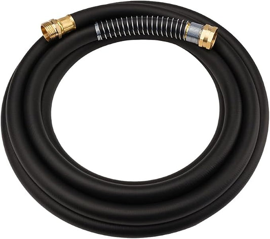 Wiseflow Leader Hose 15FT x 5/8" Heavy Duty Water Hose with Brass Male to Female Fittings, Short Hose Extender for Hose Reel and Faucet, 1000 PSI Burst Pressure, 300 PSI Working Pressure, Black