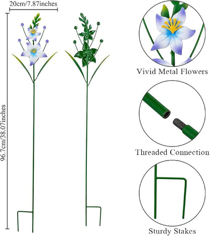 Outdoor Decorative Garden Stakes,Metal Flowers for Outside Spring Decor,Waterproof Garden Decor for Outside,Lawn,Patio,Yard