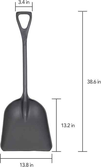 Remco No. 4 Industrial Square Point Shovel, Plastic Blade, 28 in L, Gray Polypropylene Handle 6982RG - 1 Each