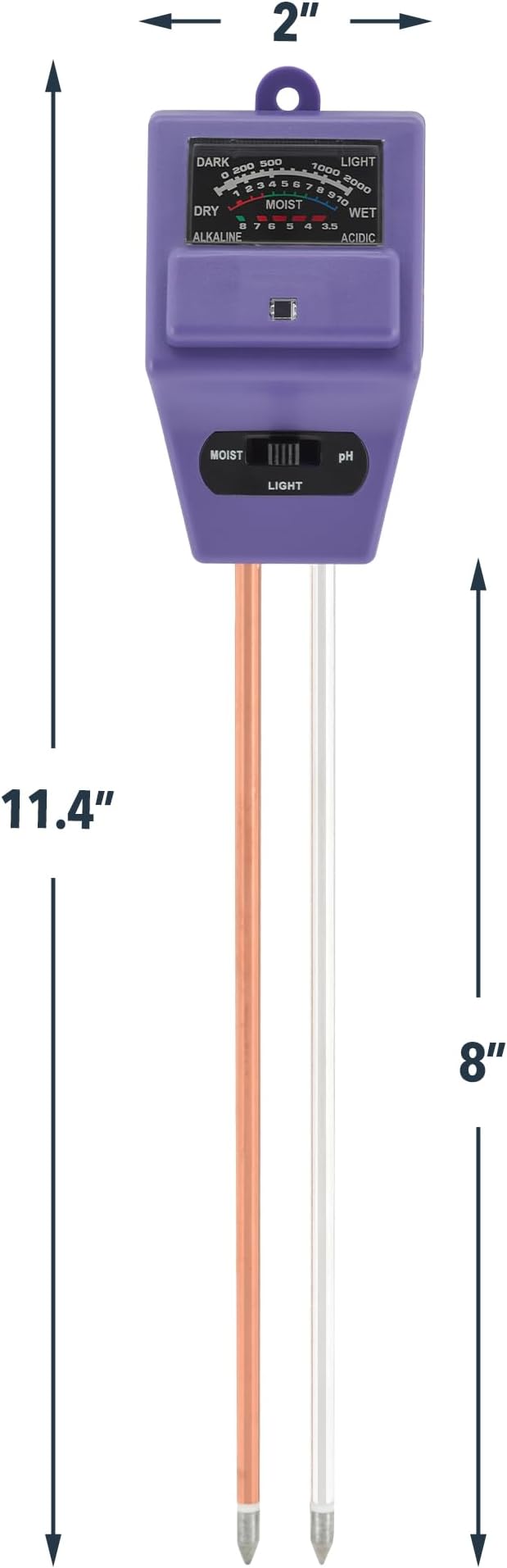 Arcadia Garden Products WN39 Worm Nerd Compost Bin and Garden Soil 3-in-1 Meter for Measuring Moisture, Light, pH, Purple
