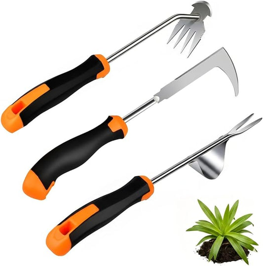 Weed Puller Tool, Portable Rubber-Handled Garden Tools, Four-Tined Weeding Tool, Uprooting Weeding Tools, Crevice Weeder, Yard Weed Tools and Weed Removal Tool (style3)