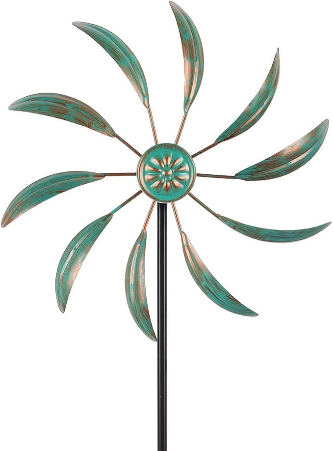Metal Wind Spinners Outdoor,Garden Pinwheels Wind Sculptures | Small Windmills for Yard and Garden Decor