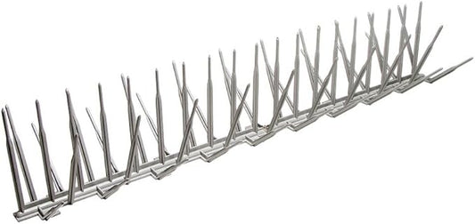Bird B Gone - Gray Plastic Anti Bird Spikes (24') - Humane Deterrent - Stops Pigeons & Birds from Roosting - UV-Stabilized Polycarbonate - for Rooftops, Ledges, Fences, Etc - Made in USA